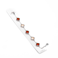 PULSERA ZO13948B PLATEADO+CAFE Acero Inoxidable