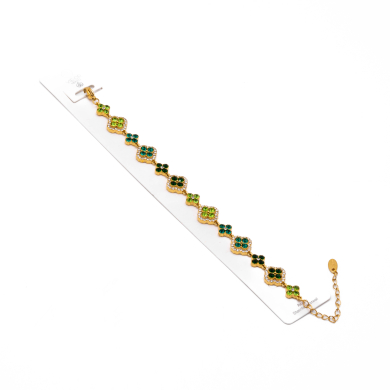 PULSERA ZO15143B DORADO+VERDE Acero Inoxidable