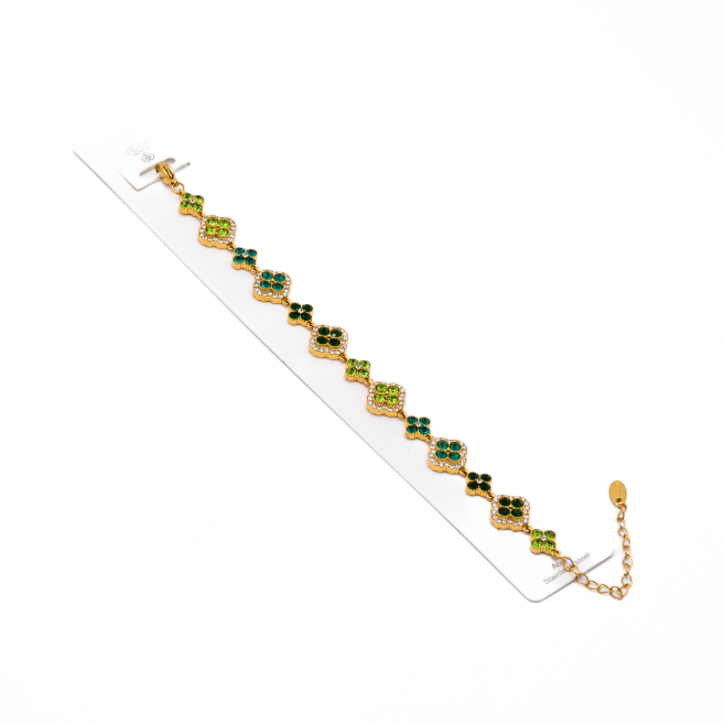 PULSERA ZO15143B DORADO+VERDE Acero Inoxidable 2C37