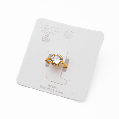 ANILLO ZO15795R DORADO+BLANCO Acero Inoxidable A28