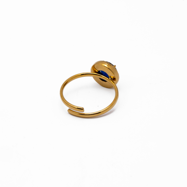 ANILLO ZO15795R DORADO+AZUL Acero Inoxidable A28