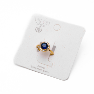 ANILLO ZO15795R DORADO+AZUL Acero Inoxidable A28
