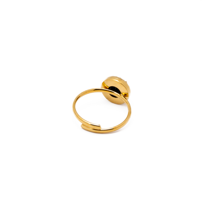 ANILLO ZO15795R DORADO+NEGRO Acero Inoxidable A28