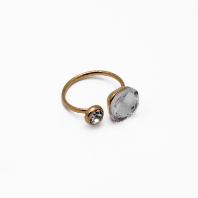 ANILLO ZO14059R DORADO+BLANCO Acero Inoxidable A29