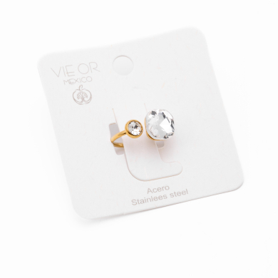 ANILLO ZO14059R DORADO+BLANCO Acero Inoxidable A29