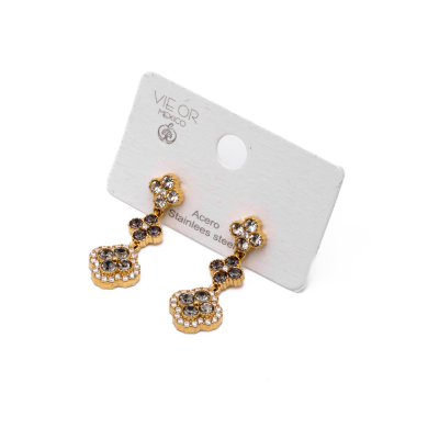 ARETES ZO14542E DORADO+GRIS Acero Inoxidable G35