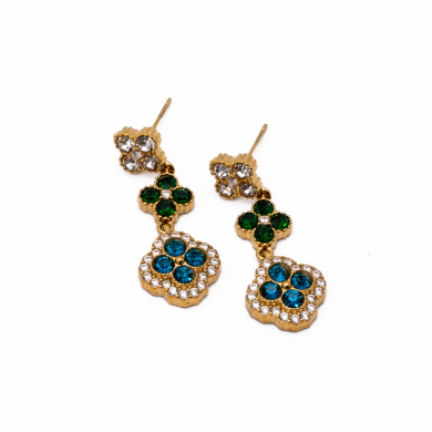 ARETES ZO14542E DORADO+VERDE Acero Inoxidable G35