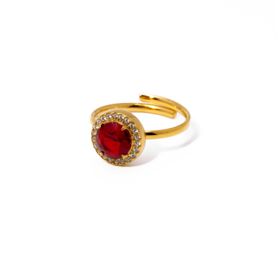 ANILLO ZO15795R DORADO+ROJO Acero Inoxidable A28