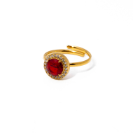 ANILLO ZO15795R DORADO+ROJO Acero Inoxidable A28
