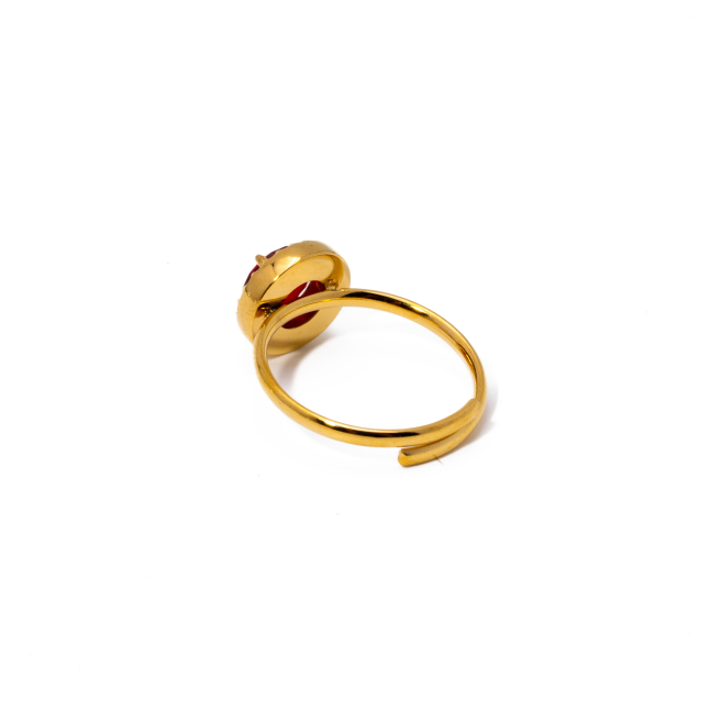 ANILLO ZO15795R DORADO+ROJO Acero Inoxidable A28