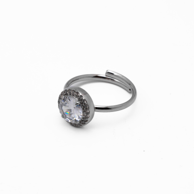 ANILLO ZO15795R PLATEADO+BLANCO Acero Inoxidable