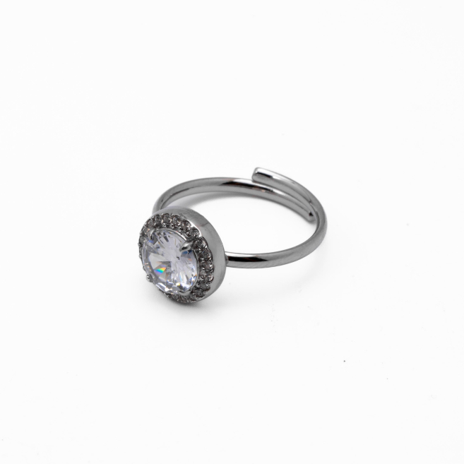 ANILLO ZO15795R PLATEADO+BLANCO Acero Inoxidable