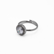 ANILLO ZO15795R PLATEADO+BLANCO Acero Inoxidable