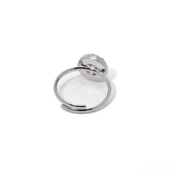 ANILLO ZO15795R PLATEADO+BLANCO Acero Inoxidable