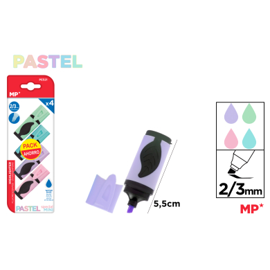 MARCATEXTOS COLOR PASTEL MINI 4UDS PACK AHORRO - F28