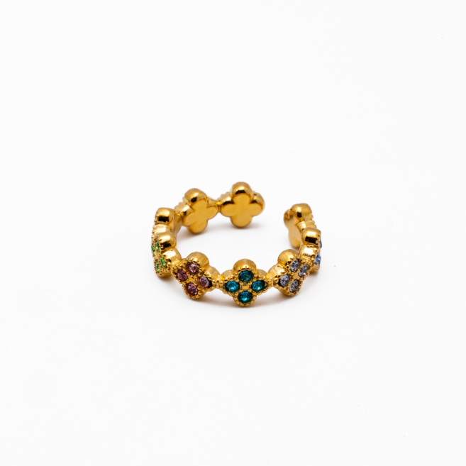 ANILLO ZO15014R DORADO+MULTICOLOR Acero Inoxidable A41
