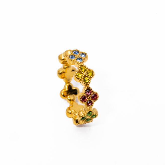ANILLO ZO15014R DORADO+MULTICOLOR Acero Inoxidable A41