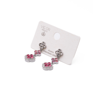 ARETES ZO14542E DORADO+BLANCO/ROSA Acero Inoxidable G35