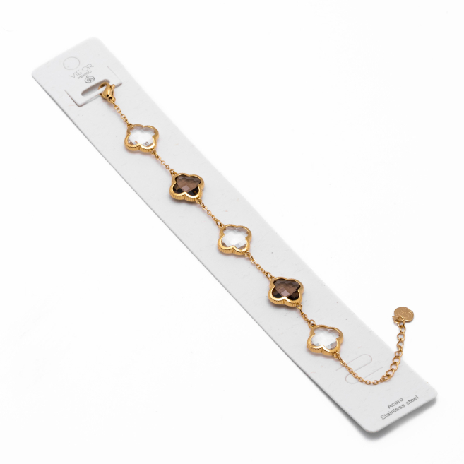 PULSERA ZO13948B DORADO+CAFE Acero Inoxidable 2C38