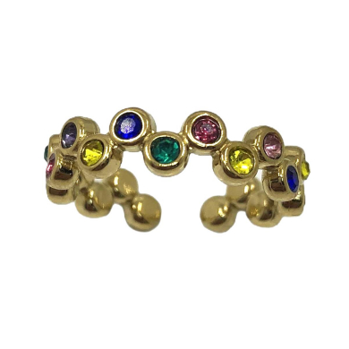 ANILLO ZO13514R DORADO+MULTICOLOR Acero Inoxidable