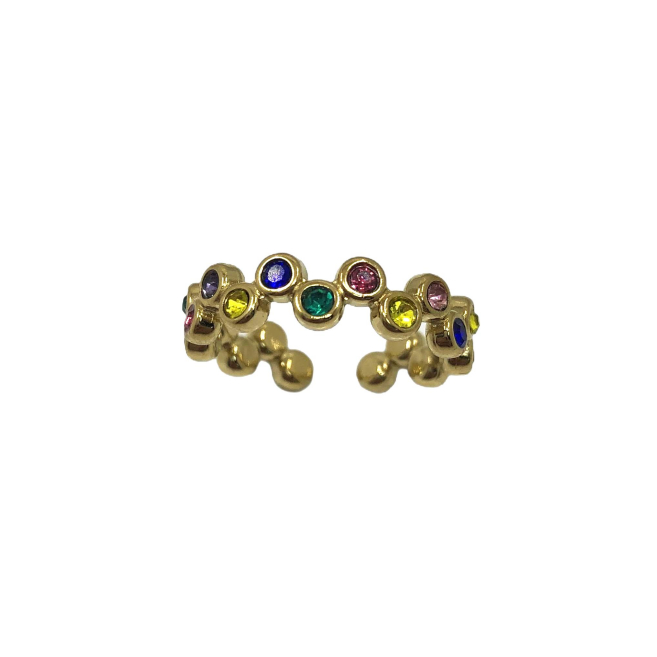 ANILLO ZO13514R PLATEADO+MULTICOLOR Acero Inoxidable