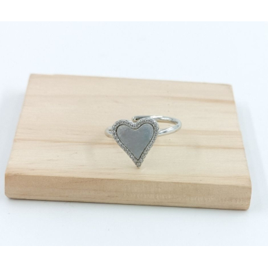 ANILLO ZO11867R PLATEADO+BLANCO Acero Inoxidable