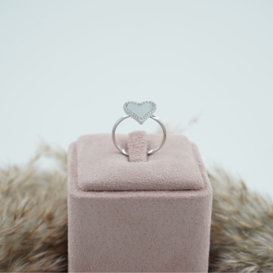 ANILLO ZO11867R PLATEADO+BLANCO Acero Inoxidable