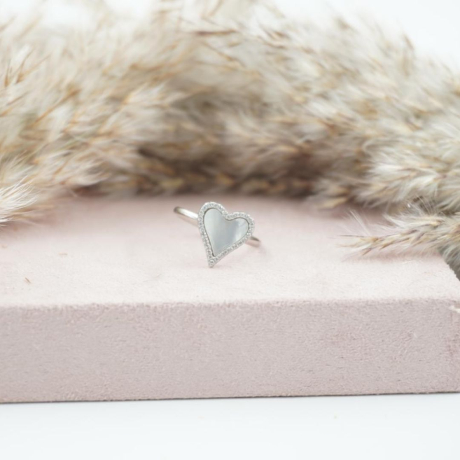 ANILLO ZO11867R PLATEADO+BLANCO Acero Inoxidable