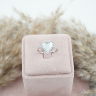 ANILLO ZO11867R PLATEADO+BLANCO Acero Inoxidable