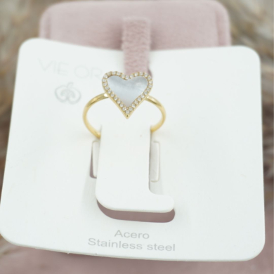 ANILLO ZO11867R DORADO+BLANCO Acero Inoxidable