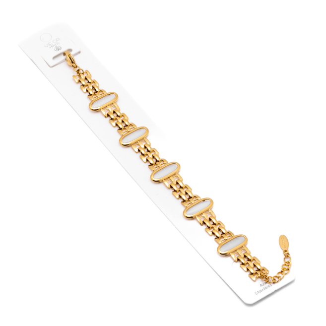PULSERA ZO13485B DORADO+BLANCO Acero Inoxidable 2B52