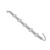 PULSERA ZO13485B PLATEADO+BLANCO Acero Inoxidable 2B52