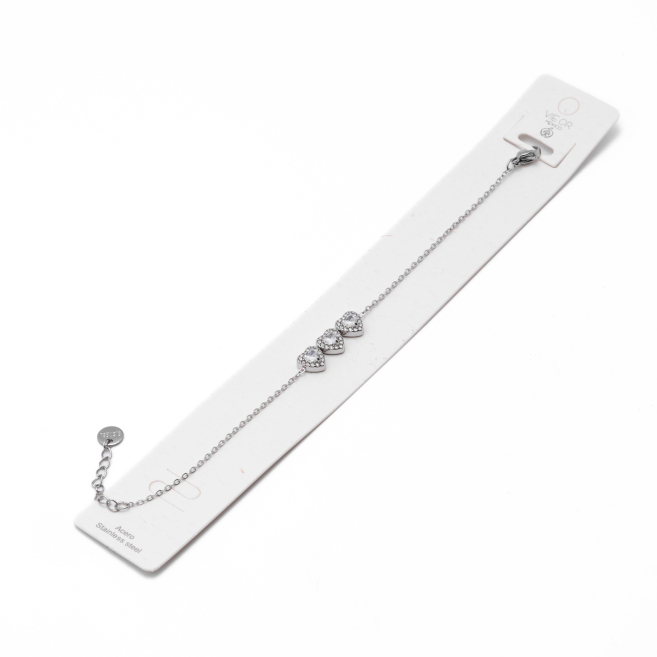 PULSERA ZO14968B PLATEADO+BLANCO Acero Inoxidable 2B35