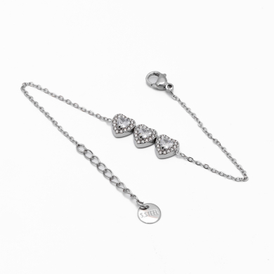PULSERA ZO14968B PLATEADO+BLANCO Acero Inoxidable 2B35