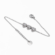 PULSERA ZO14968B PLATEADO+BLANCO Acero Inoxidable 2B35
