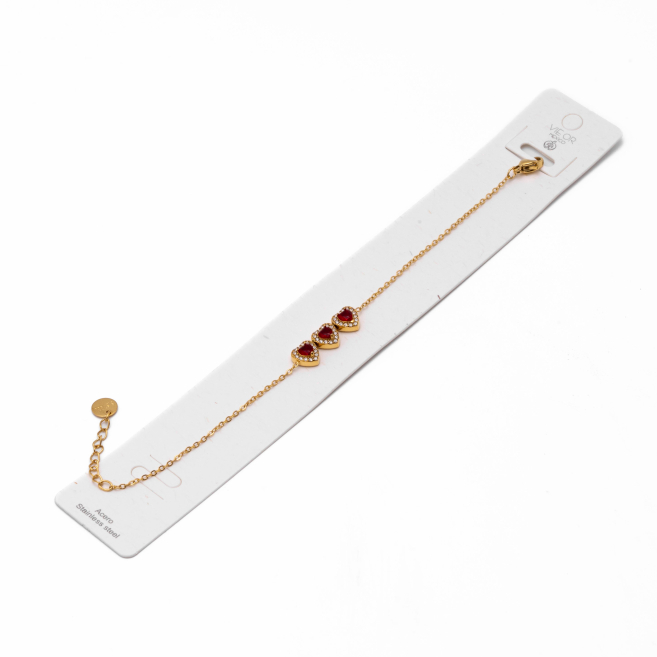 PULSERA ZO14968B DORADO+ROJO Acero Inoxidable 2B35