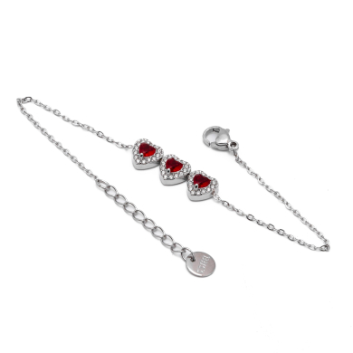PULSERA ZO14968B PLATEADO+ROJO Acero Inoxidable 2B35