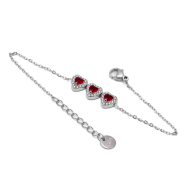 PULSERA ZO14968B PLATEADO+ROJO Acero Inoxidable 2B35