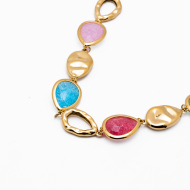 COLLAR ZO15290N DORADO+MULTICOLOR Acero Inoxidable