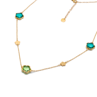 COLLAR ZO14520N/12MM/90+5CM DORADO+VERDE Acero Inoxidable E57