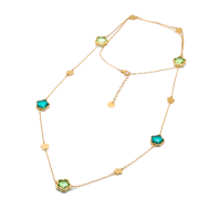COLLAR ZO14520N/12MM/90+5CM DORADO+VERDE Acero Inoxidable E57