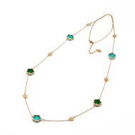 COLLAR ZO14520N/12MM/90+5CM DORADO+VERDE Acero Inoxidable E57