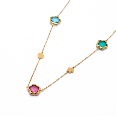 COLLAR ZO14520N/12MM/90+5CM DORADO+MULTICOLOR Acero Inoxidable E57