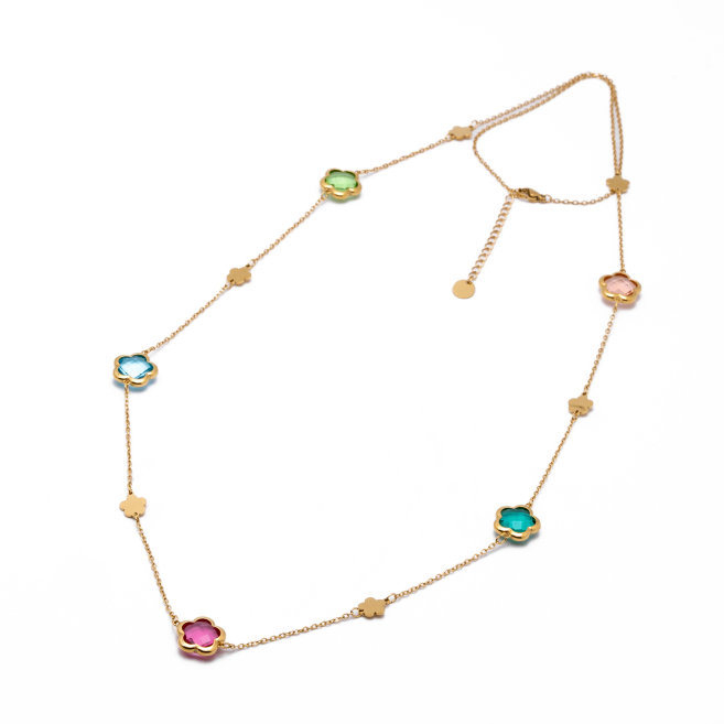 COLLAR ZO14520N/12MM/90+5CM DORADO+MULTICOLOR Acero Inoxidable E57