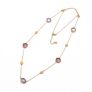 COLLAR ZO14520N/12MM/90+5CM DORADO+LILA Acero Inoxidable E57