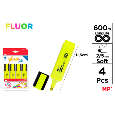 MARCATEXTOS YELLOW FLUOR PACK 4UDS D43 - D43
