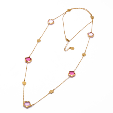 COLLAR ZO14520N/12MM/90+5CM DORADO+ROSA Acero Inoxidable E57