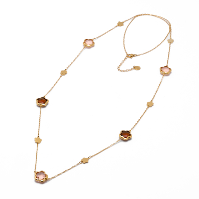 COLLAR ZO14520N/12MM/90+5CM DORADO+CAFE Acero Inoxidable E57