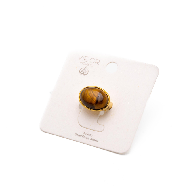 ANILLO Y00566 MARRON Acero Inoxidable