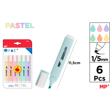 MARCATEXTOS COLOR PASTEL 6 UDS PACK AHORRO - F41